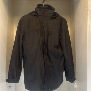 EUC Calvin Klein Black Business Winter Coat with Hood Size Medium